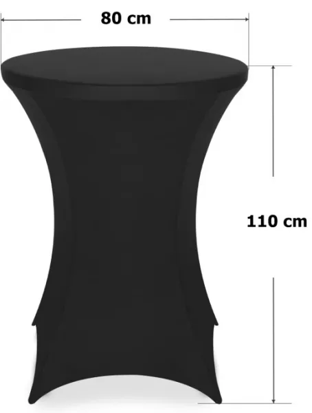 Obrus ​​na cateringový stôl čierny 80 cm