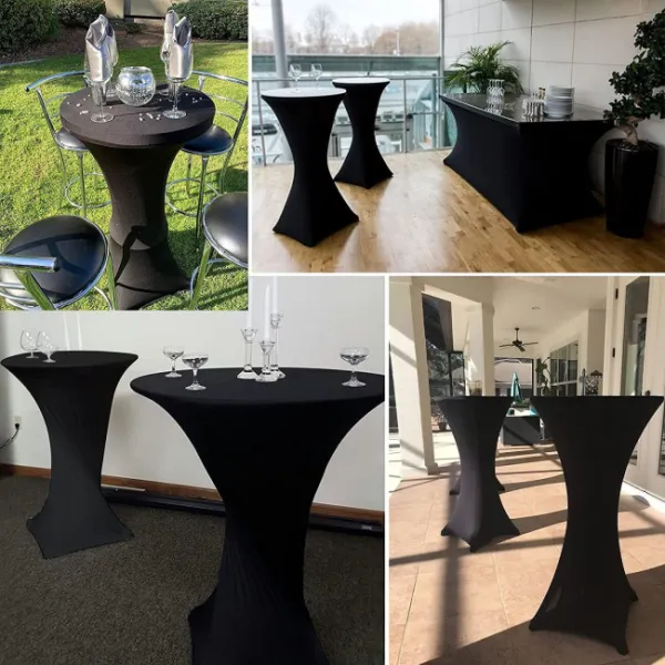 Obrus ​​na cateringový stôl čierny 80 cm