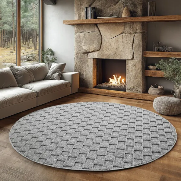 Koberec HELIX 3D sivý kruh