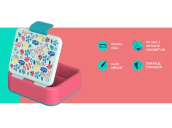 Quokka Plastový box na desiatu Twist Kids Flowers