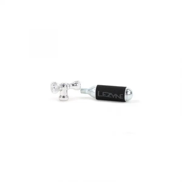 Pumpa na bicykel LEZYNE CONTROL DRIVE CO2 SILVER GLOSS WITH 25G CARTRIDGE
