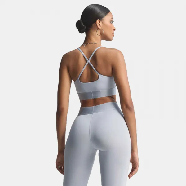 Dámska tréningová športová podprsenka ADIDAS HYG SHN BRALETT HALSIL GREY