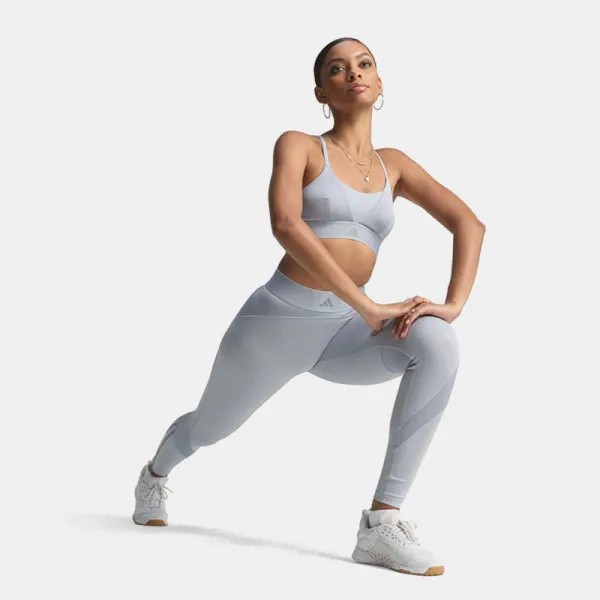 Dámska tréningová športová podprsenka ADIDAS HYG SHN BRALETT HALSIL GREY