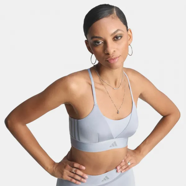 Dámska tréningová športová podprsenka ADIDAS HYG SHN BRALETT HALSIL GREY
