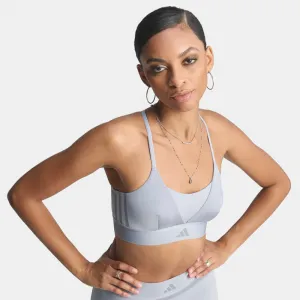 Dámska tréningová športová podprsenka ADIDAS HYG SHN BRALETT HALSIL GREY