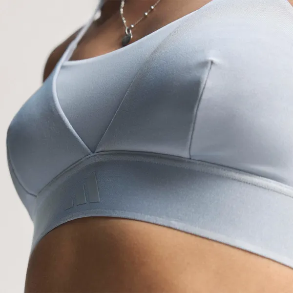 Dámska tréningová športová podprsenka ADIDAS HYG SHN BRALETT HALSIL GREY