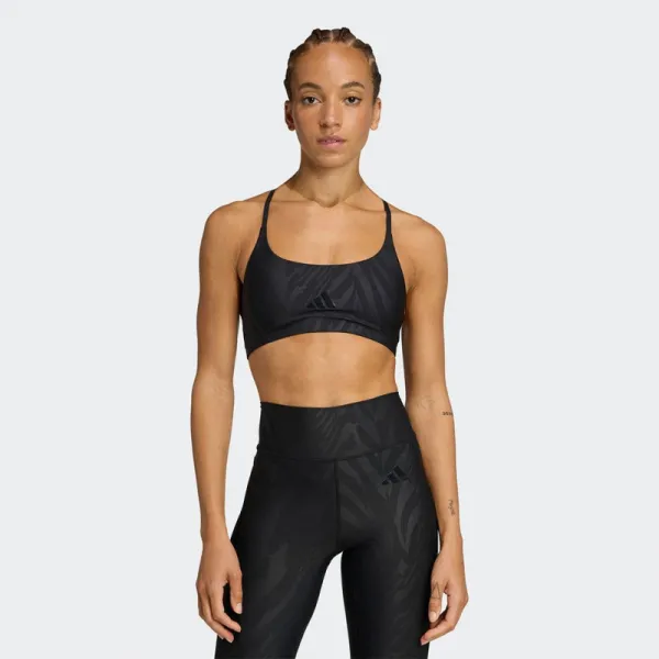 Dámska tréningová športová podprsenka ADIDAS LS AOP BRA BLACK