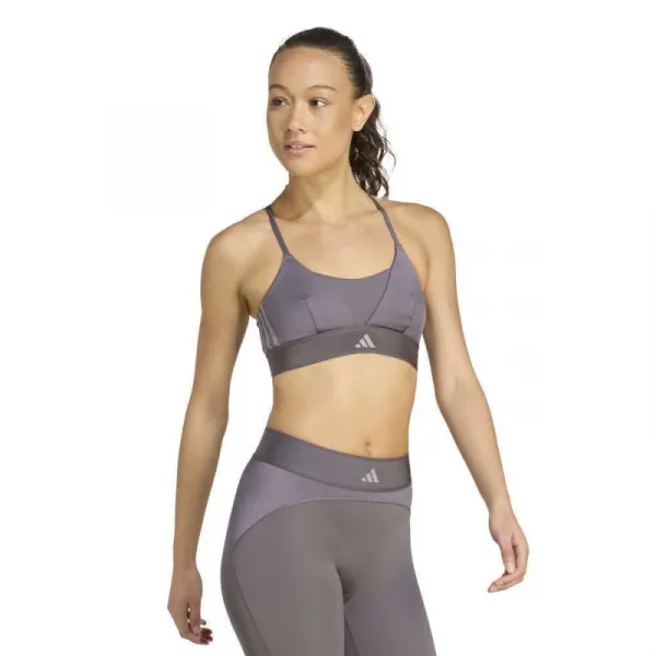 Dámska tréningová športová podprsenka ADIDAS HYG SHN BRALETT GRESTR GREY