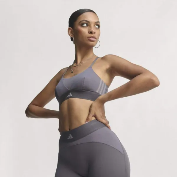 Dámska tréningová športová podprsenka ADIDAS HYG SHN BRALETT GRESTR GREY
