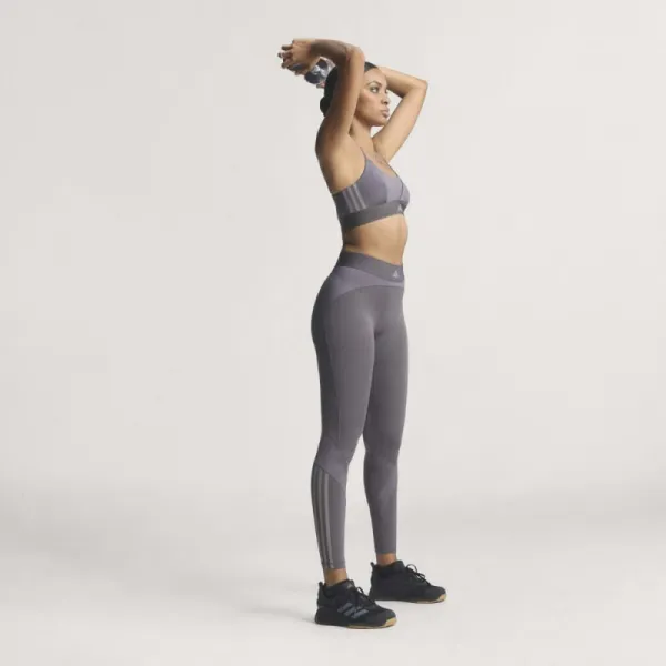 Dámska tréningová športová podprsenka ADIDAS HYG SHN BRALETT GRESTR GREY