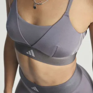 Dámska tréningová športová podprsenka ADIDAS HYG SHN BRALETT GRESTR GREY