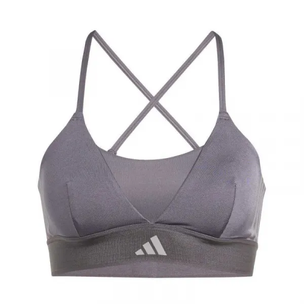 Dámska tréningová športová podprsenka ADIDAS HYG SHN BRALETT GRESTR GREY