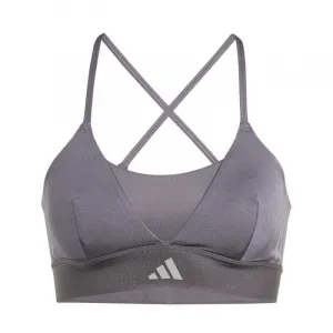 Dámska tréningová športová podprsenka ADIDAS HYG SHN BRALETT GRESTR GREY