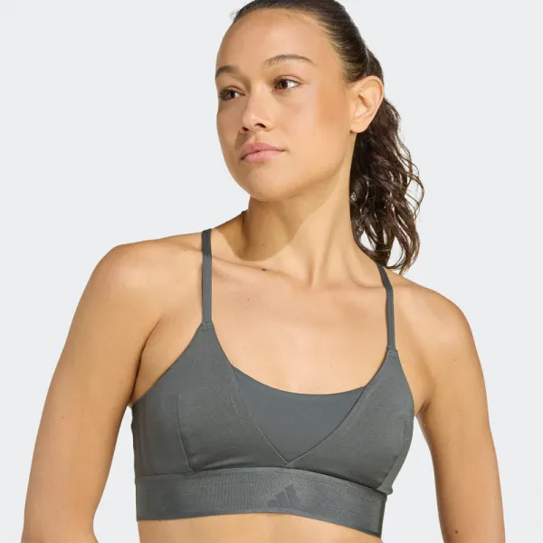 Dámska tréningová športová podprsenka ADIDAS HYG SHN BRALETT LEGIVY GREY