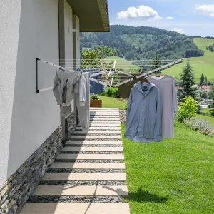 Nástenný sušiak na bielizeň, strieborná, KESO