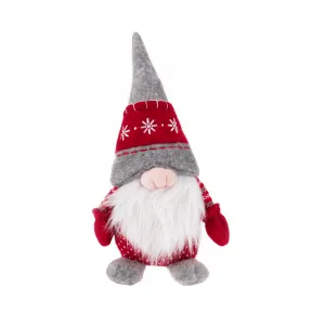 Vianočné dekoračné postavičky, set 4 ks, látka, červená/sivá/biela, DOLL