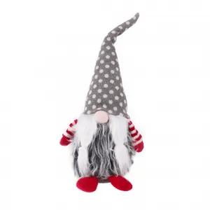 Vianočné dekoračné postavičky, set 4 ks, látka, červená/sivá/biela, DOLL