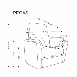 Elektrické polohovacie kreslo PEGAS Halmar