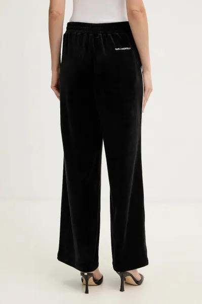 Tepláky Karl Lagerfeld Ikon Velvet Sweatpants Black