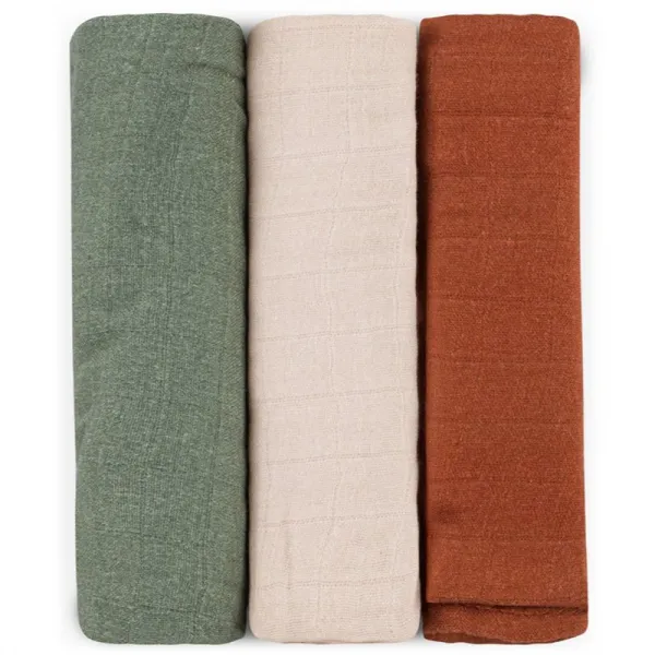 PETITEMARS Mušelínové plienky Petite&Mars Moussy Earth Tones 3 kusy