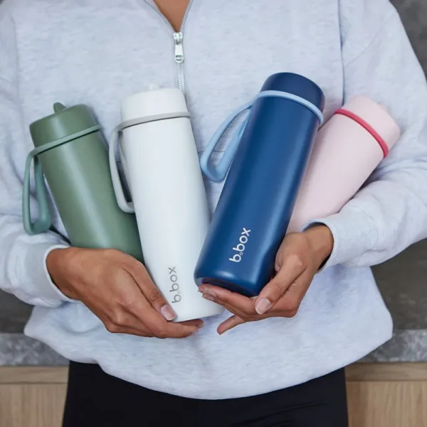 B.Box Stainless Steel Thermos Bottle termofľaša s rúrkou Midnight 690 ml