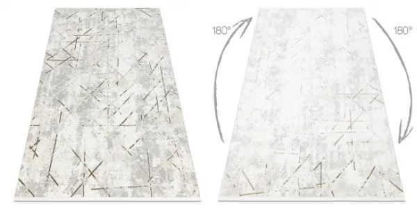 Koberec DUKE 51393 krémový / zlatý, geometrický / vintage / strapce