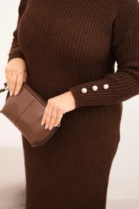 Kesi Włoski Dámska svetrova sukňa Plus Size s moherom čokoládová