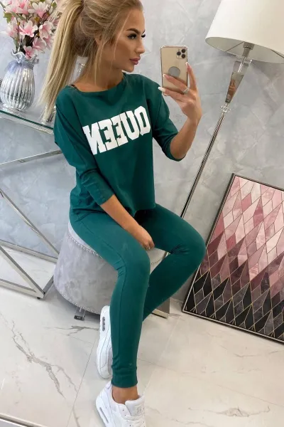 Legínovo Súprava s potlačou Queen čierna Farba: Zelená, Veľkosť: UNI