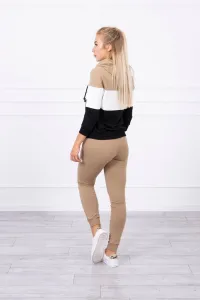 Legínovo Súprava v pestrofarebných pásoch khaki+sivá Farba: Khaki, Veľkosť: UNI