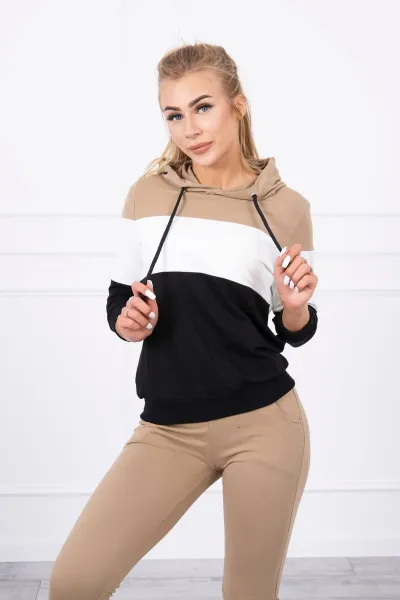 Legínovo Súprava v pestrofarebných pásoch khaki+sivá Farba: Khaki, Veľkosť: UNI