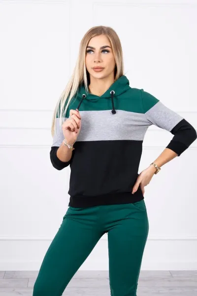 Legínovo Súprava v pestrofarebných pásoch khaki+sivá Farba: Khaki, Veľkosť: UNI