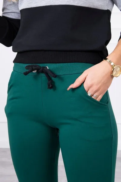 Legínovo Súprava v pestrofarebných pásoch khaki+sivá Farba: Khaki, Veľkosť: UNI
