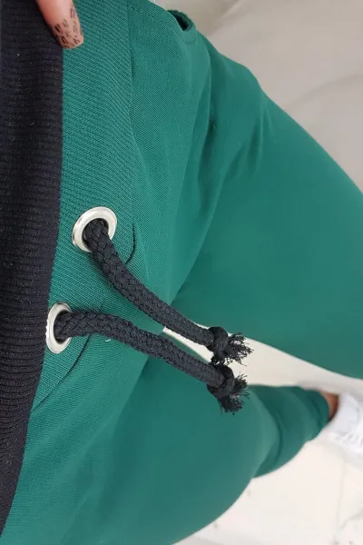 Legínovo Súprava v pestrofarebných pásoch khaki+sivá Farba: Khaki, Veľkosť: UNI