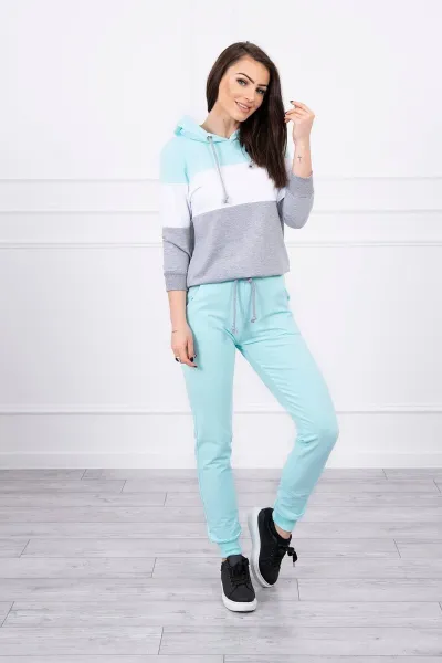 Legínovo Súprava v pestrofarebných pásoch khaki+sivá Farba: Khaki, Veľkosť: UNI