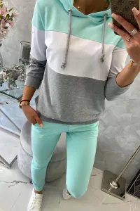 Legínovo Súprava v pestrofarebných pásoch khaki+sivá Farba: Khaki, Veľkosť: UNI