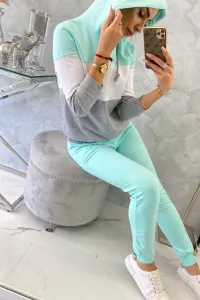 Legínovo Súprava v pestrofarebných pásoch khaki+sivá Farba: Khaki, Veľkosť: UNI