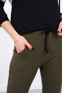 Legínovo Súprava v pestrofarebných pásoch khaki+sivá Farba: Khaki, Veľkosť: UNI