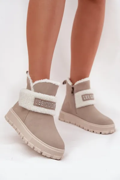 Lee Cooper WINTER W Dámska zimná obuv, béžová, veľkosť