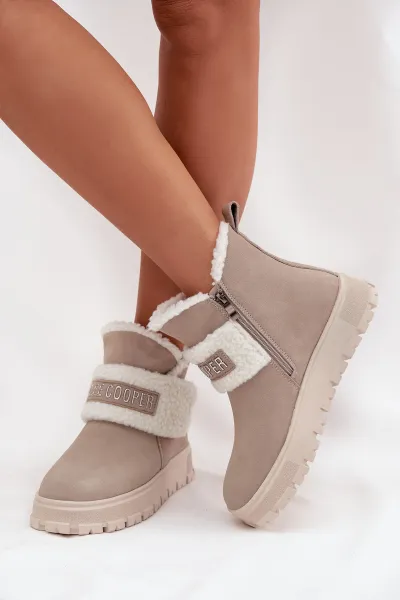 Lee Cooper WINTER W Dámska zimná obuv, béžová, veľkosť