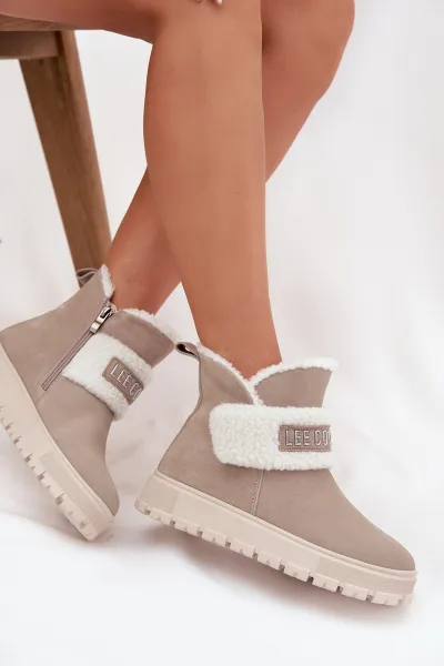 Lee Cooper WINTER W Dámska zimná obuv, béžová, veľkosť