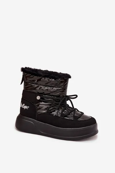 Dámske snehule na platforme Lee Cooper čierne