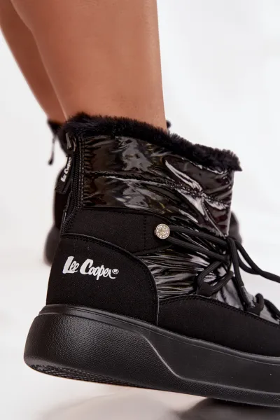 Dámske snehule na platforme Lee Cooper čierne