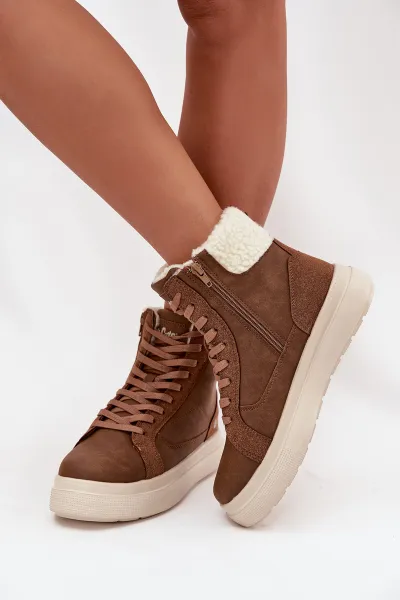 Lee Cooper WINTER W Dámska zimná obuv, hnedá, veľkosť