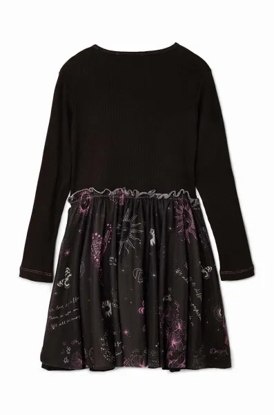 Dievčenské šaty Desigual čierna farba, mini, áčkový strih, 24WGVK16