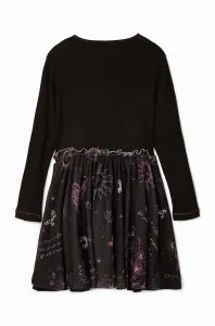 Dievčenské šaty Desigual čierna farba, mini, áčkový strih, 24WGVK16