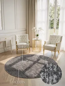 Koberec Elle Decoration BRILLIANCE Prisma strieborný / sivý kruh