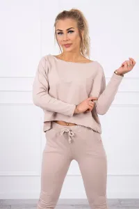 Legínovo Súprava s oversized béžovou blúzkou Farba: Béžová, Veľkosť: UNI