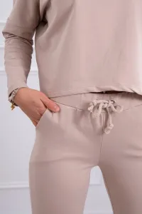 Legínovo Súprava s oversized béžovou blúzkou Farba: Béžová, Veľkosť: UNI