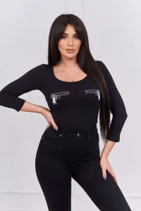 Legínovo Čierne body s potlačou pištolí Farba: Čierna, Veľkosť: UNI