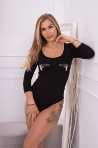 Legínovo Čierne body s potlačou pištolí Farba: Čierna, Veľkosť: UNI